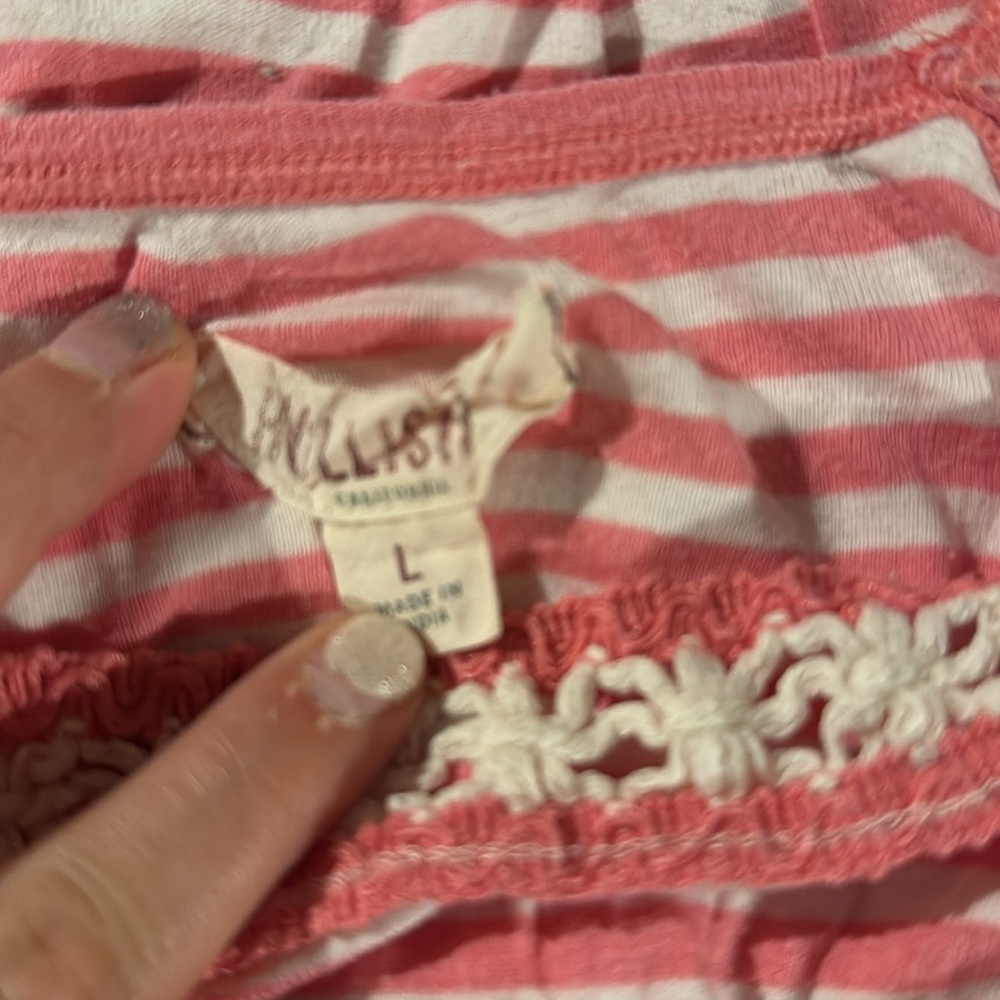 Hollister Pink and White Striped Top - Picture 2 of 2